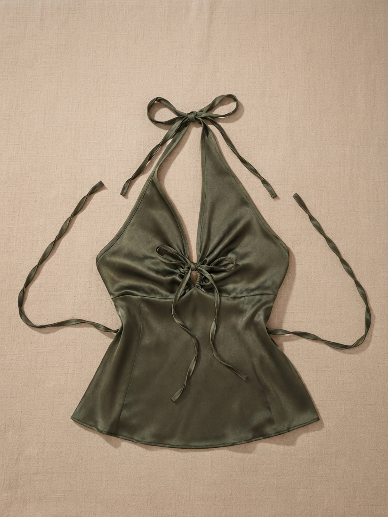 Top Halter Satén Vintage